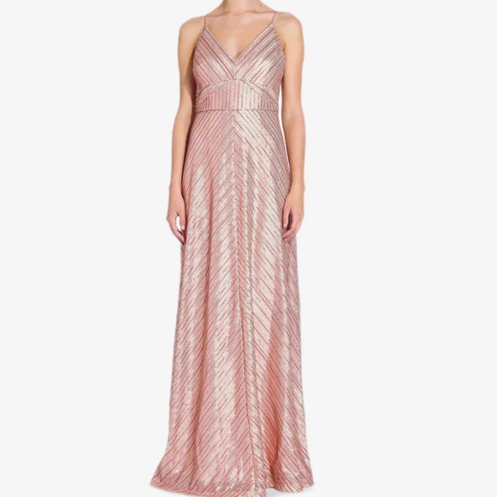 ✨NWOT✨ FLORENCE SEQUIN CHEVRON DRESS IN ROSE GOLD